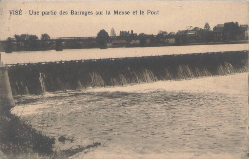 l'ancien barrage, le Quai du Hallage et le pont avant 1914